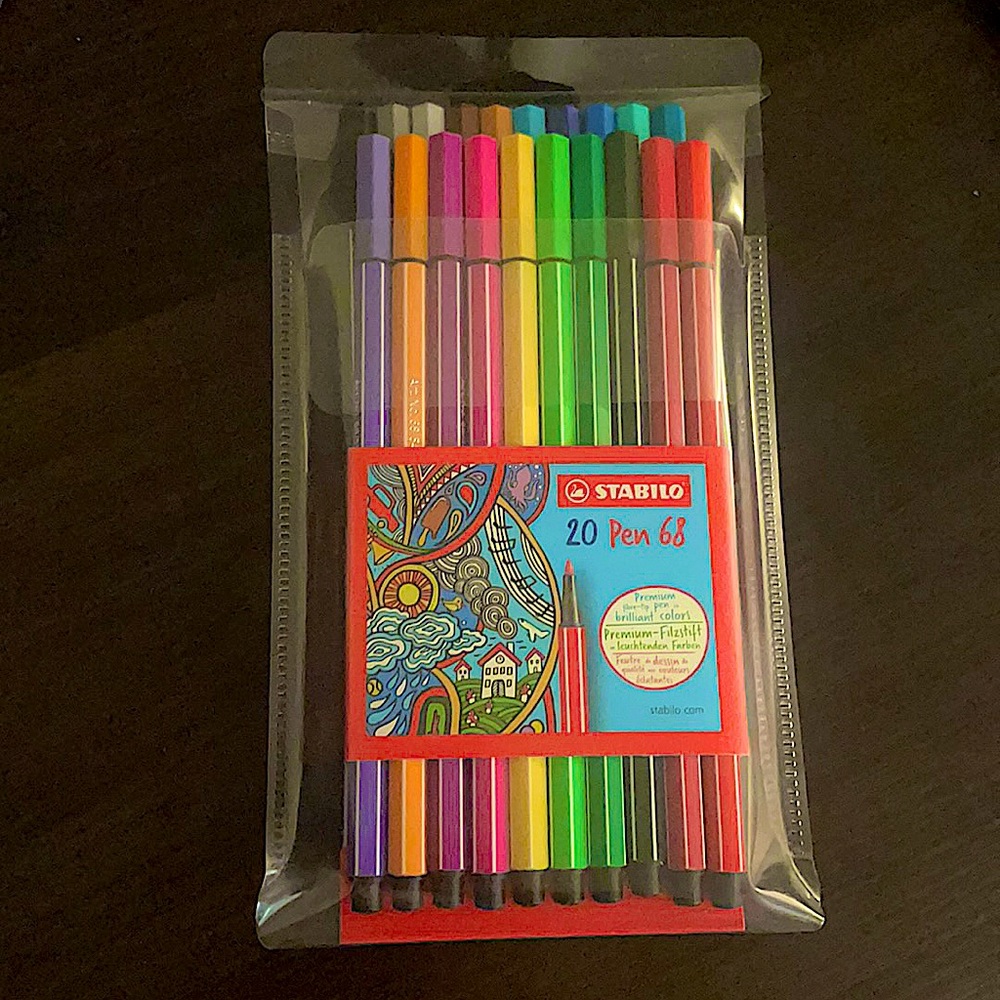 20-pack Rainbow Felt-Tip Pens/Fine Tip Markers